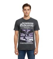 RE:COVERED X DUNGEONS & DRAGONS Herren T-Shirt Expert Rulebook Baumwoll-Shirt Rundhals-Shirt RCHAS168 Schwarz/Grau