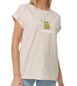 RE:COVERED X STAR WARS Damen T-Shirt mit Mandalorian-Print Baumwoll-Shirt MMSTW2418 Apricot RE:COVERED X STAR WARS Damen T-Shirt mit Mandalorian-Print Baumwoll-Shirt MMSTW2418 Apricot