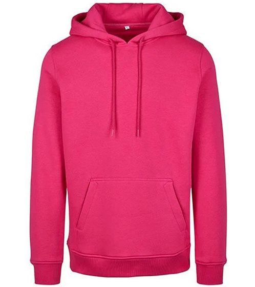 DEF MERCH Herren Kapuzen-Pullover Baumwoll-Hoodie mit Eingriffstaschen Sweater BY011 Hibiskus Pink