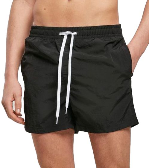 DEF MERCH Herren Bade-Shorts Sommer-Shorts mit Taschen und Innenslip Bademode BY050 Schwarz