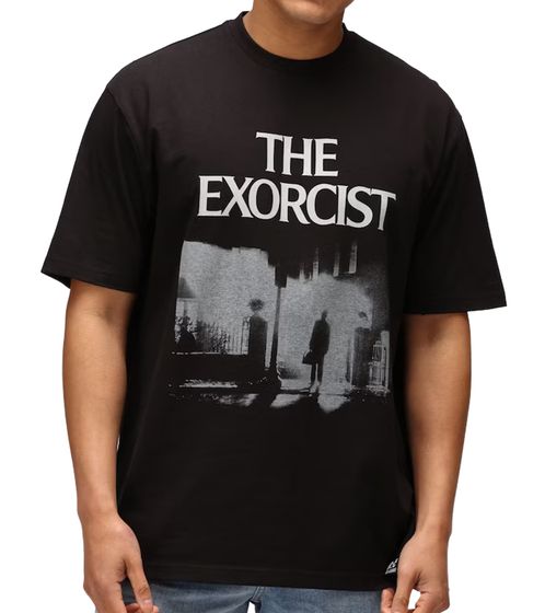 RE:COVERED X THE EXORCIST FILM Herren T-Shirt mit Foto-Print Baumwoll-Shirt Rundhals-Shirt RCWARN559 Schwarz