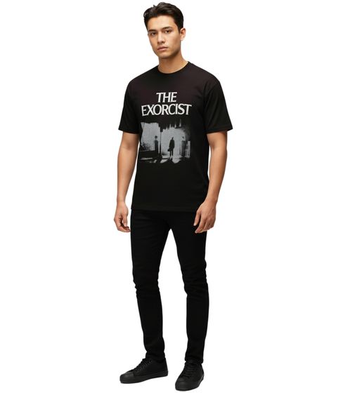 RE:COVERED X THE EXORCIST FILM Herren T-Shirt mit Foto-Print Baumwoll-Shirt Rundhals-Shirt RCWARN559 Schwarz