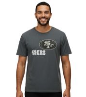 RE:COVERED X NFL San Francisco 49ers Camiseta de Hombre con Estampado de Logo, Cuello Redondo de Algodón, RCNFL1317A Gris