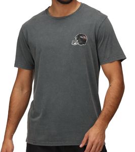 RE:COVERED X NFL Baltimore Ravens Herren T-Shirt mit Football-Helm Baumwoll-Shirt Rundhals-Shirt RCNFL1315I Grau