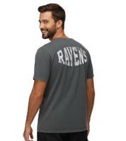RE:COVERED X NFL Baltimore Ravens - Camiseta de hombre con casco de fútbol americano, cuello redondo de algodón, RCNFL1315I Gris