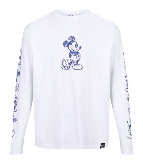 RE:COVERED X Disney Unisex Long-Sleeve Mickey Mouse Print Cotton Sweater RCDIF2050 White