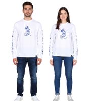 RE:COVERED X Disney Suéter unisex de algodón de manga larga con estampado de Mickey Mouse, RCDIF2050, blanco