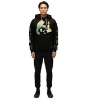 RE:COVERED X LOONEY TUNES Herren Kapuzen-Pullover mit Martian Marvin-Print Baumwoll-Hoody Langarm-Shirt RCWARN549 Schwarz