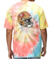 RE:COVERED X NFL San Francisco 49ers Camiseta de Hombre con Estampado de Casco, Cuello Redondo de Algodón, RCNFL1383, Colorida