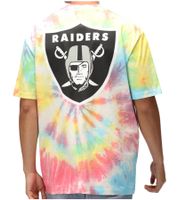 T-shirt da uomo RE:COVERED X NFL Las Vegas Raiders con stampa del logo, girocollo in cotone, RCNFL1379, colorata