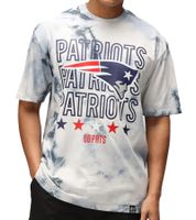 Camiseta RE:COVERED X NFL para hombre con estampado de los New England Patriots, cuello redondo de algodón, RCNFL1382 Azul