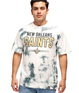 RE:COVERED X NFL Herren T-Shirt New Orleans Saints Logo-Schriftzug Baumwoll-Shirt Rundhals-Shirt RCNFL1395 Grau RE:COVERED X NFL Herren T-Shirt New Orleans Saints Logo-Schriftzug Baumwoll-Shirt Rundhals-Shirt RCNFL1395 Grau