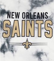 RE:COVERED X NFL Herren T-Shirt New Orleans Saints Logo-Schriftzug Baumwoll-Shirt Rundhals-Shirt RCNFL1395 Grau