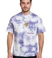 RE:COVERED X NFL Camiseta de Hombre Minnesota Vikings Logo Letras Algodón Cuello Redondo RCNFL1390 Blanco/púrpura