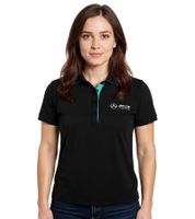 Mercedes-Benz AMG Petronas F1 MAPF1 Polo Damen Baumwoll-Shirt Polo-Shirt mit Team-Logos und farblichen Akzenten Kurzarm-Shirt 701227044 001 Schwarz