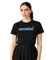 Mercedes-Benz AMG Petronas F1 MAPF Damen T-Shirt George Russell Baumwoll-Shirt Kurzarm-Shirt 701227128 001 Schwarz