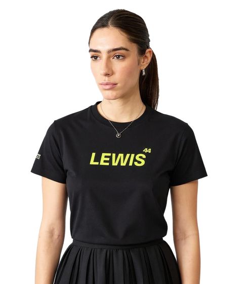 T-shirt femme Mercedes-Benz AMG Petronas F1 MAPF Lewis Hamilton en coton à manches courtes 701227127 001 Noir