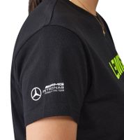 Mercedes-Benz AMG Petronas F1 MAPF Damen T-Shirt Lewis Hamilton Baumwoll-Shirt Kurzarm-Shirt 701227127 001 Schwarz