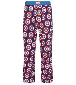 RE:COVERED X MARVEL Loungepants Captain America Herren Schlafanzug-Hose Schutzschild-Print Pyjama-Hose PCMARV502 Blau/Rot