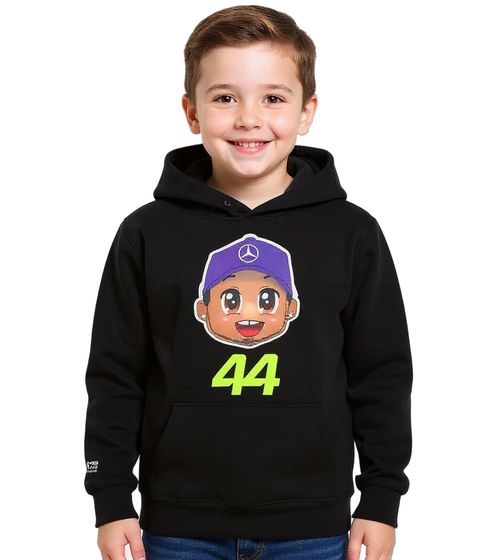 Mercedes-Benz AMG Petronas F1 Lewis Hamilton Kinder Hoodie Mädchen und Jungen Kapuzen-Sweatshirt Formel 1 701227130 001 Schwarz