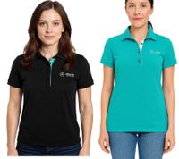 Mercedes-Benz AMG Petronas F1 MAPF1 Polo Damen Baumwoll-Shirt Polo-Shirt mit Team-Logos und farblichen Akzenten Kurzarm-Shirt 701227044 Türkis-Grün oder Schwarz