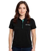 Mercedes-Benz AMG Petronas F1 MAPF1 Polo Damen Baumwoll-Shirt Polo-Shirt mit Team-Logos und farblichen Akzenten Kurzarm-Shirt 701227044 Türkis-Grün oder Schwarz
