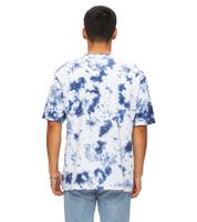 Camiseta RE:COVERED X Space Jam para hombre con estampado frontal en efecto tie-dye, cuello redondo de algodón, RCWARN751 Azul