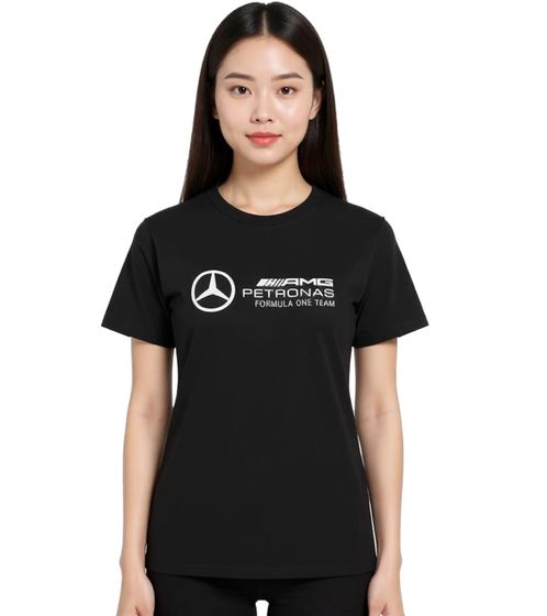 Camiseta Mercedes-Benz AMG Petronas F1 MAPF para mujer, de algodón con logotipo grande, manga corta, 701227045 001 negra
