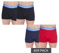 6er Pack U.S. POLO ASSN. Herren Boxershorts atmungsaktive Baumwoll-Unterhose Unterwäsche 011601_US16133_02 Schwarz oder Blau/Rot