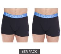6er Pack U.S. POLO ASSN. Herren Boxershorts atmungsaktive Baumwoll-Unterhose Unterwäsche 011601_US16133_02 Schwarz oder Blau/Rot