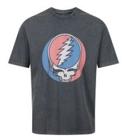 Camiseta RE:COVERED X Grateful Dead para hombre con logo grande de la banda, algodón, manga corta, RCWBROS169 Gris