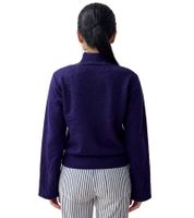 Women's Sweatshirt, Knitted Sweater with Trumpet Sleeves, Summer Sweater, Long-Sleeved Shirt 920021 Purple