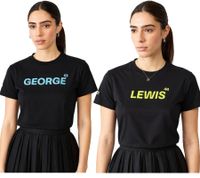 Mercedes-Benz AMG Petronas F1 MAPF Damen T-Shirt Baumwoll-Shirt Kurzarm-Shirt 70122712 George Russell oder Lewis Hamilton Schwarz