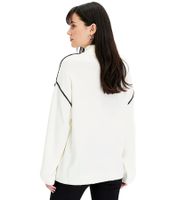 Suéter de cuello alto para mujer con costuras decorativas - Suéter de punto oversize 954790 Crema-Blanco