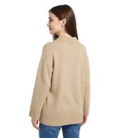 Damen Strick-Pullover mit Kent-Kragen Oversized Alltags-Pullover Sweater 924028 Beige