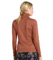 Damen Feinstrick-Pullover Rollkragen-Pulli aus reiner Baumwolle 948430 Braun
