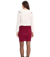 Damen Umstands-Rock Mini-Rock Cord-Rock Schwangerschaftsmode 939056 Weinrot