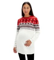 Women's cozy maternity sweater, Norwegian design, pregnancy clothing, 920178 red/beige/white