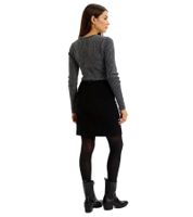 Mini-jupe en laine chaude à chevrons pour femme, grandes tailles 956298, noire