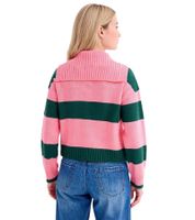 Pull femme en maille avec boutons, pull rayé en maille, grandes tailles 974173 rose/vert