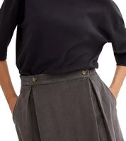 Jupe mi-longue plissée en velours côtelé et coton bio 908254 Gris