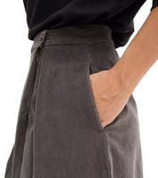 Jupe mi-longue plissée en velours côtelé et coton bio 908254 Gris