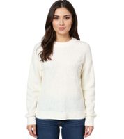 Pull femme en maille à col rond, pull de tous les jours, 934030 blanc