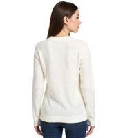 Pull femme en maille à col rond, pull de tous les jours, 934030 blanc