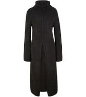 Damen Pullover-Kleid mit Rollkragen Long Strick-Pullover 960529 Grau