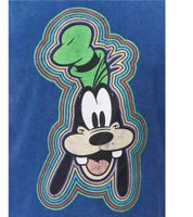 T-shirt homme RE:COVERED X Disney, grand imprimé Dingo, col rond, coton, MMDIS2505, bleu