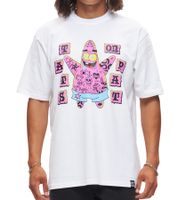 Camiseta RE:COVERED X Nickelodeon para hombre, Bob Esponja, algodón, cuello redondo, RCVCM683, blanca