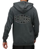 Sweat à capuche RE:COVERED X NFL Las Vegas Raiders pour homme avec inscription, en coton, manches longues, RCNFL1316G, gris