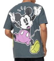 T-shirt homme RE:COVERED X Disney, imprimé Mickey, col rond en coton, gris, MMDIS2686