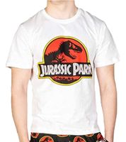 T-shirt col rond homme RE:COVERED X Jurassic Park avec logo imprimé, en coton, MMUNV2457, beige clair